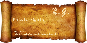 Matala Gyula névjegykártya
