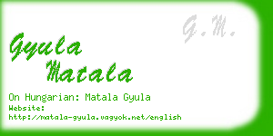 gyula matala business card
